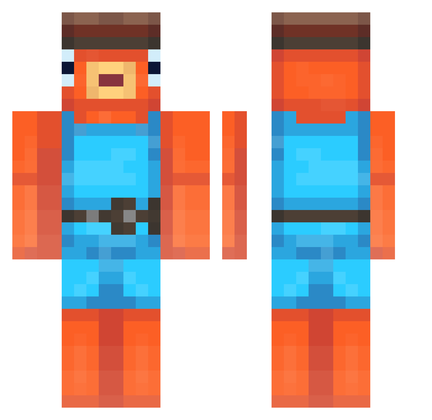 ATXQ__ Minecraft skin, front and back view