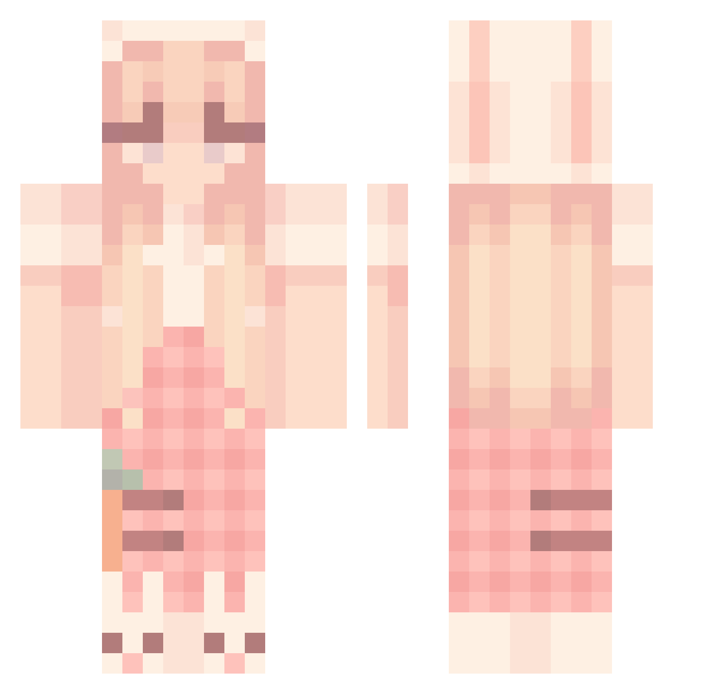 bunbunjen Minecraft skin, front and back view