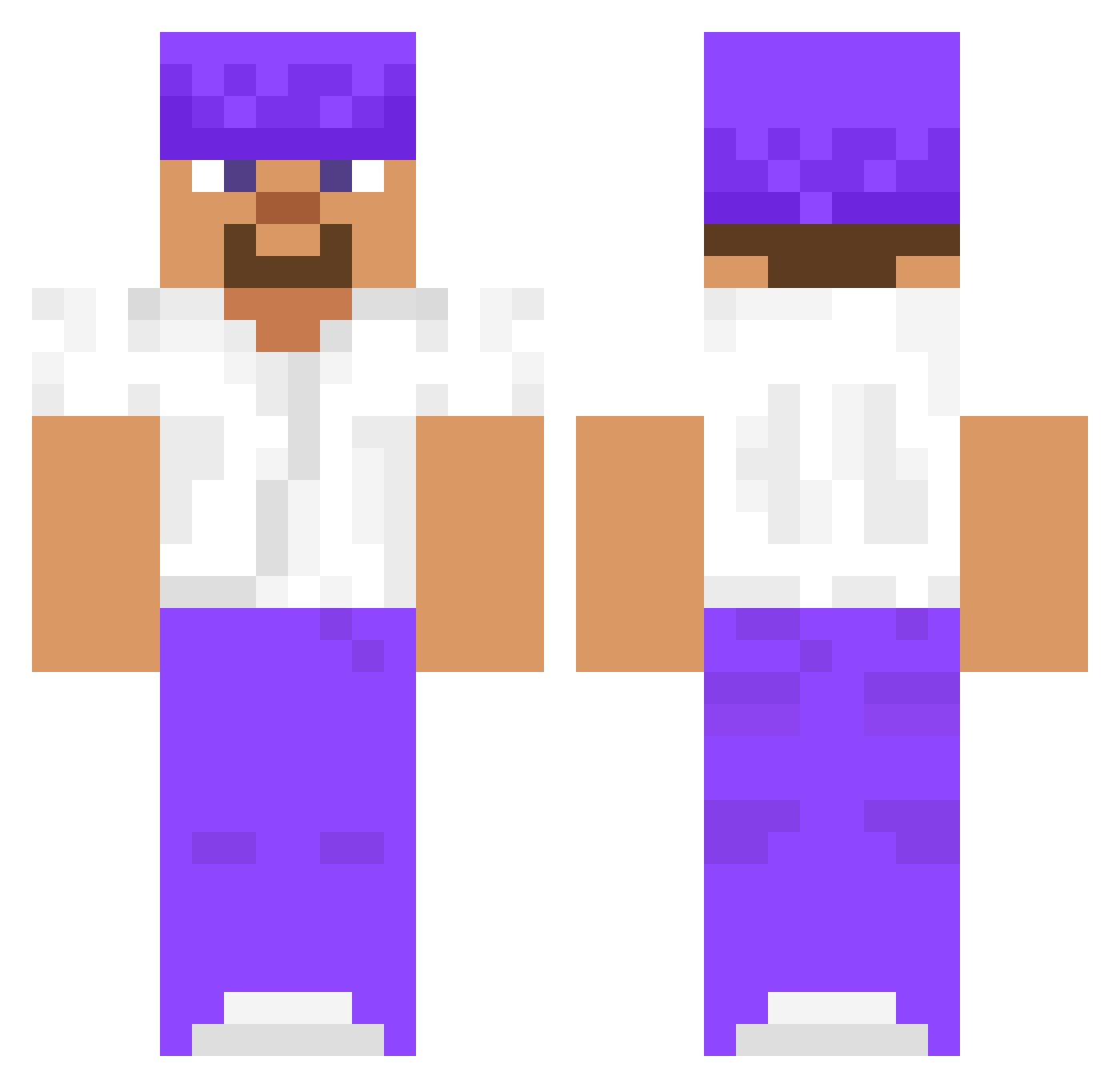 okv Minecraft skin, front and back view