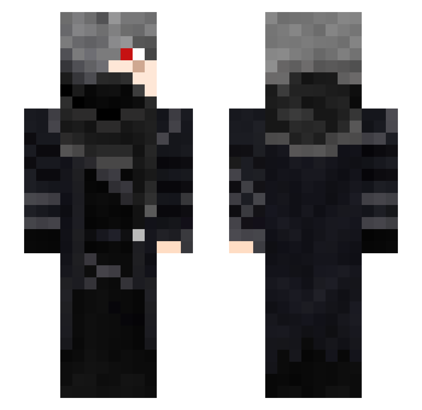 Ravished Minecraft skin, front and back view