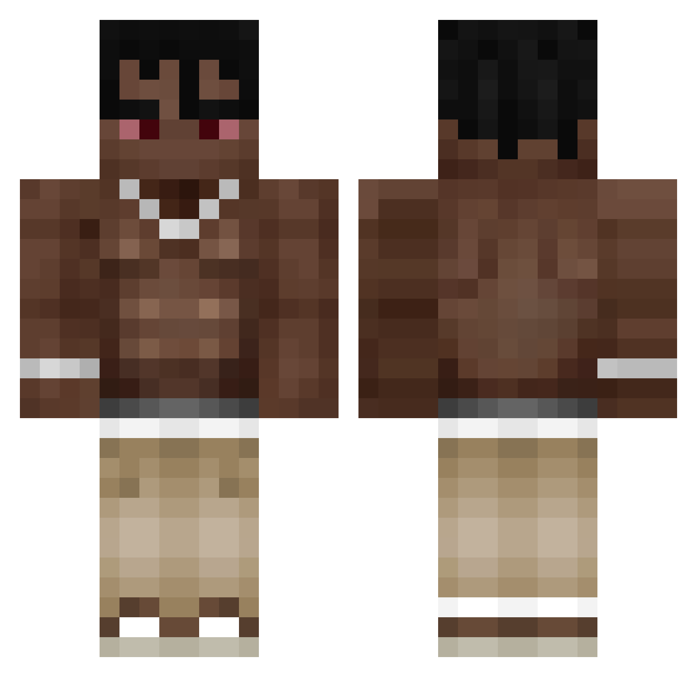 uqys Minecraft skin, front and back view