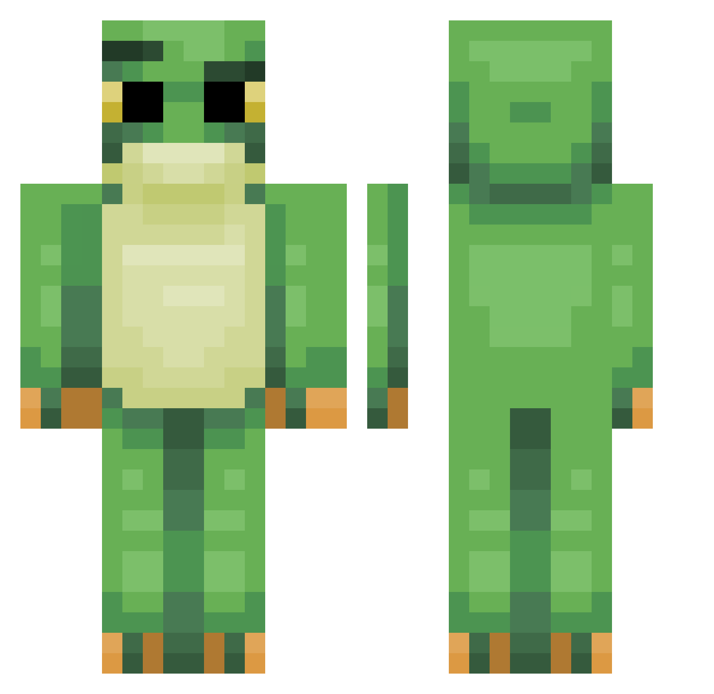 SpaceBean1281 Minecraft skin, front and back view