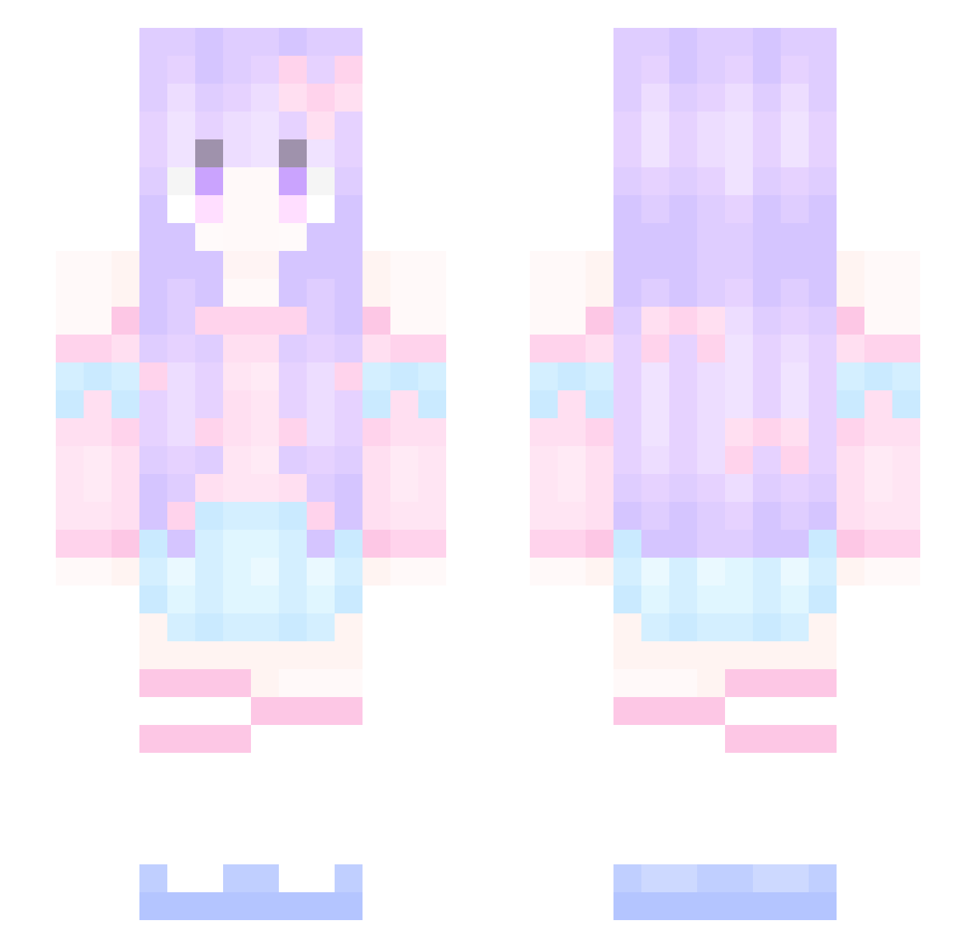 QRRAS Minecraft skin, front and back view