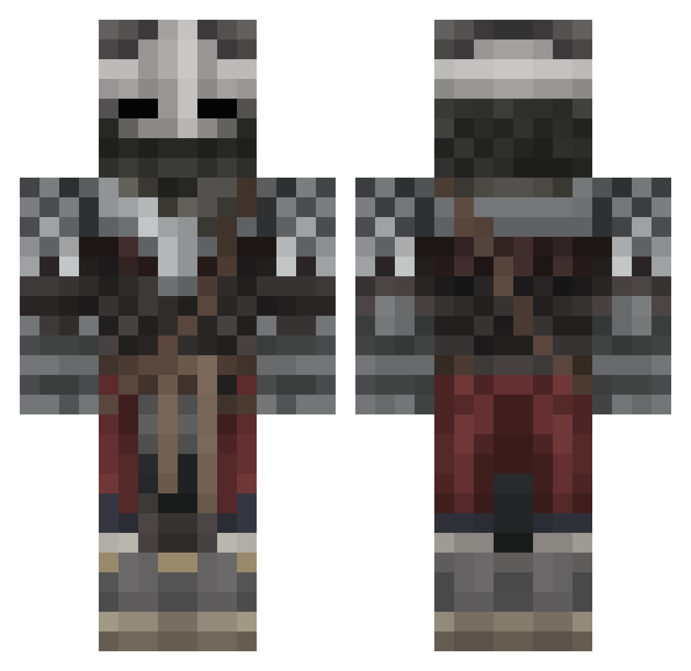 NullType32 Minecraft skin, front and back view