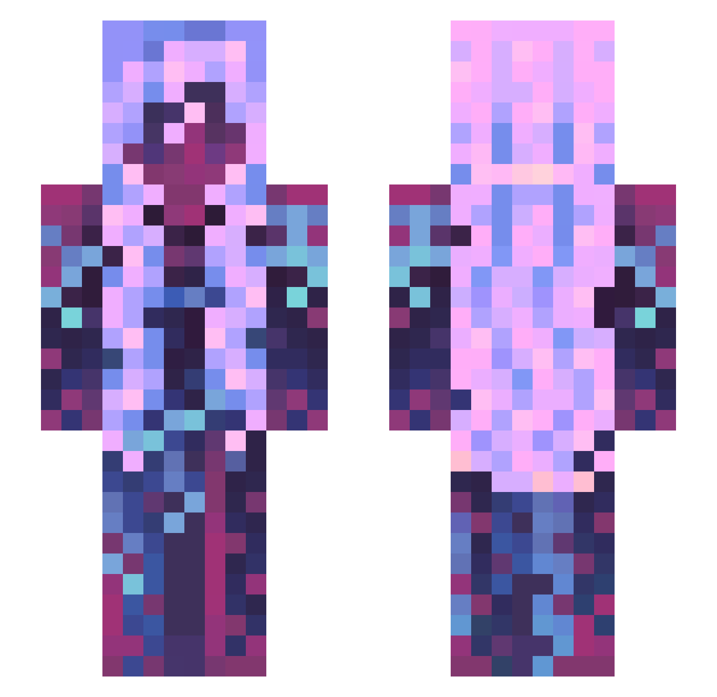 viairi Minecraft skin, front and back view