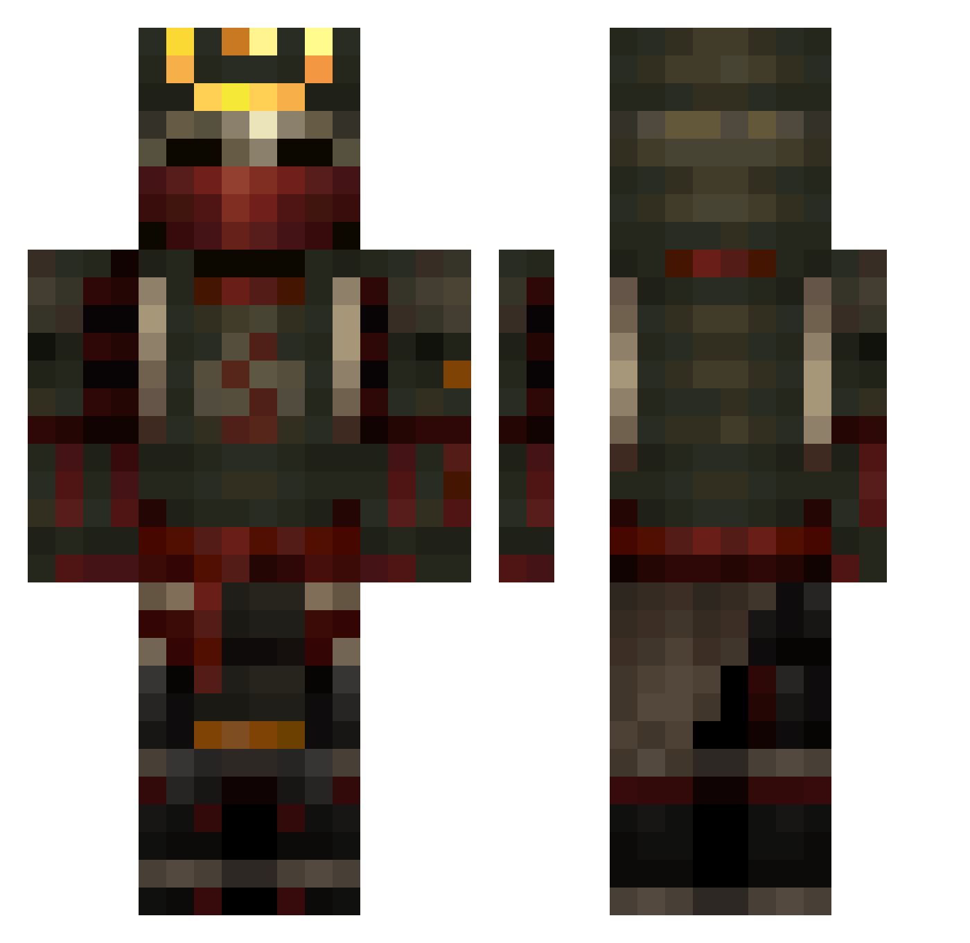 kinjitA Minecraft skin, front and back view