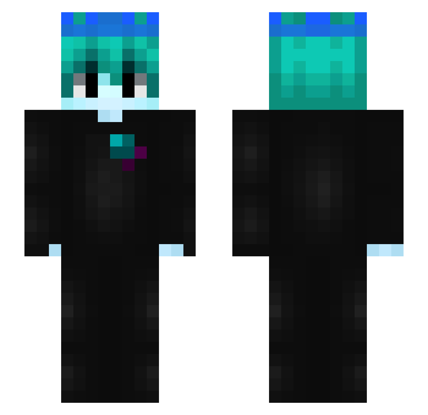 Heilias Minecraft skin, front and back view