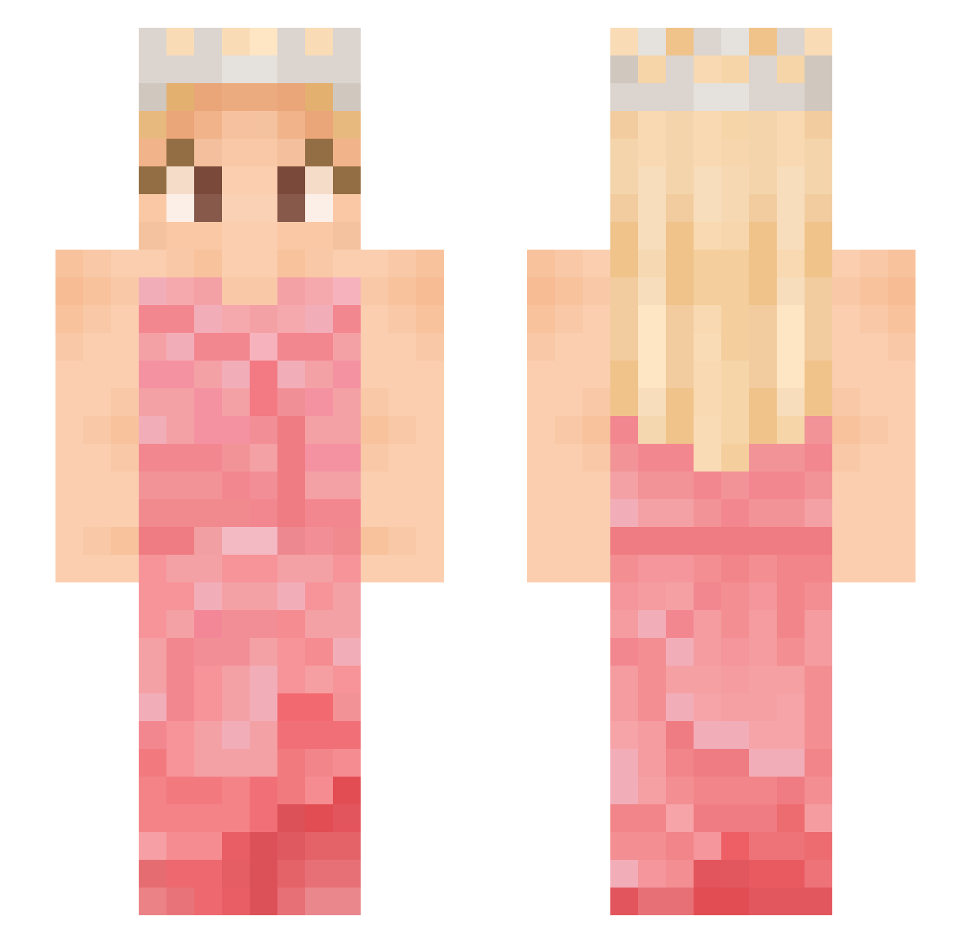 ririkasmask Minecraft skin, front and back view