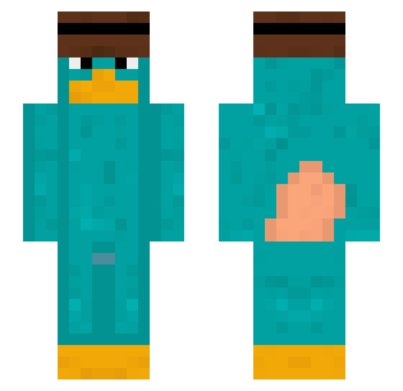 Zuza21 Minecraft skin, front and back view