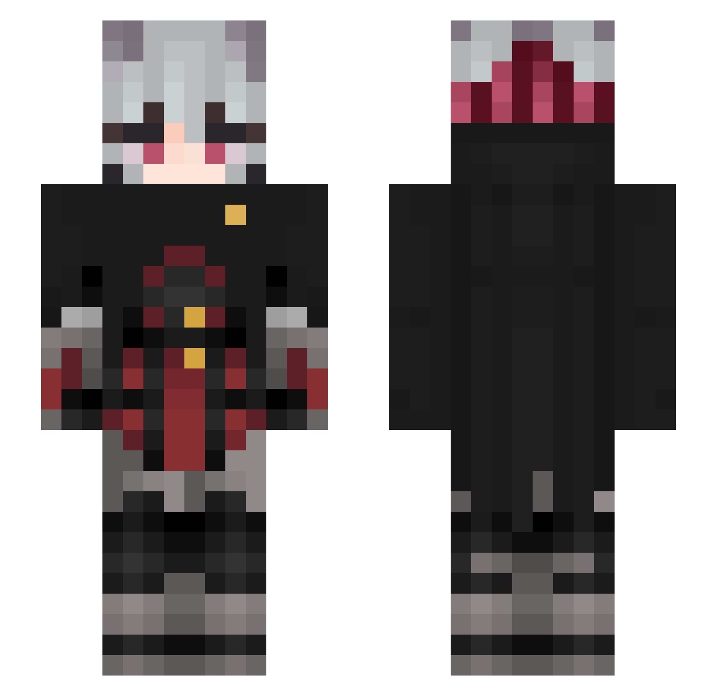 Gamer118740 Minecraft skin, front and back view
