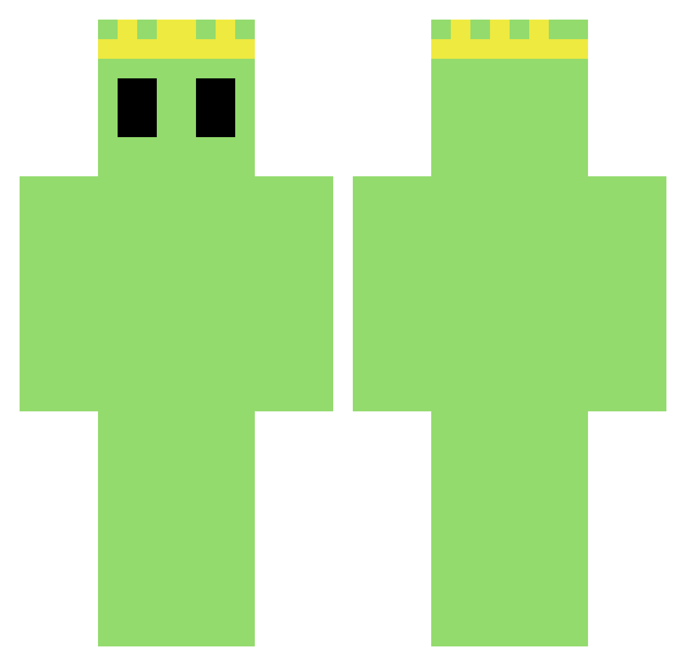 cuteqdIL Minecraft skin, front and back view