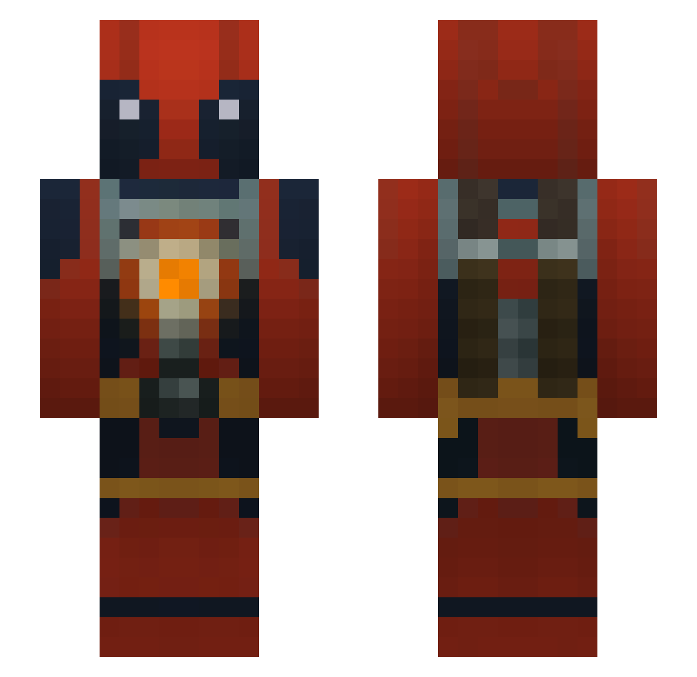 Snikerz Minecraft skin, front and back view