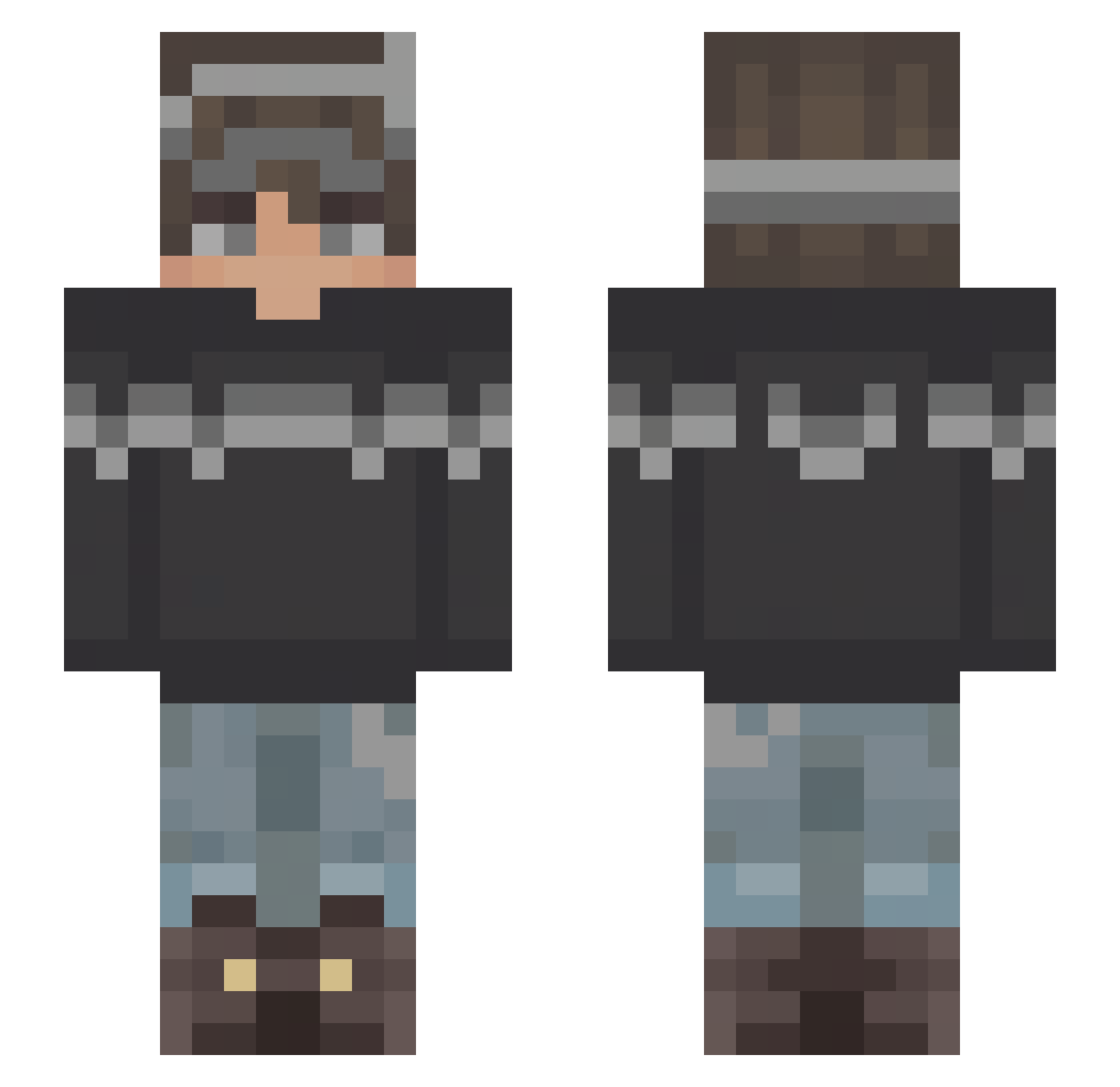 Bobanicus Minecraft skin, front and back view