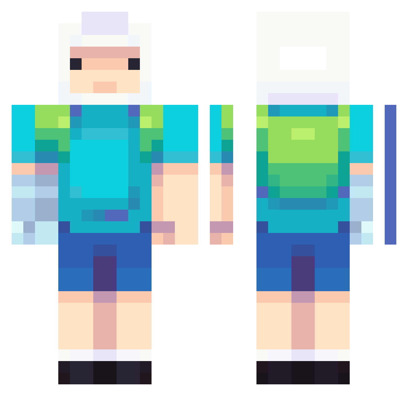 Maest24 Minecraft skin, front and back view