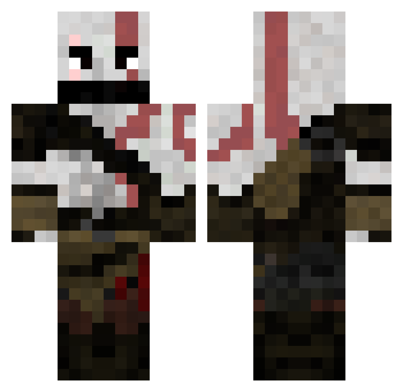 pizzabeerd Minecraft skin, front and back view