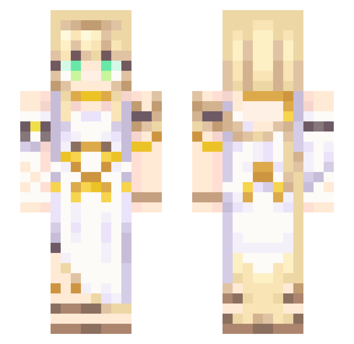 neversait Minecraft skin, front and back view