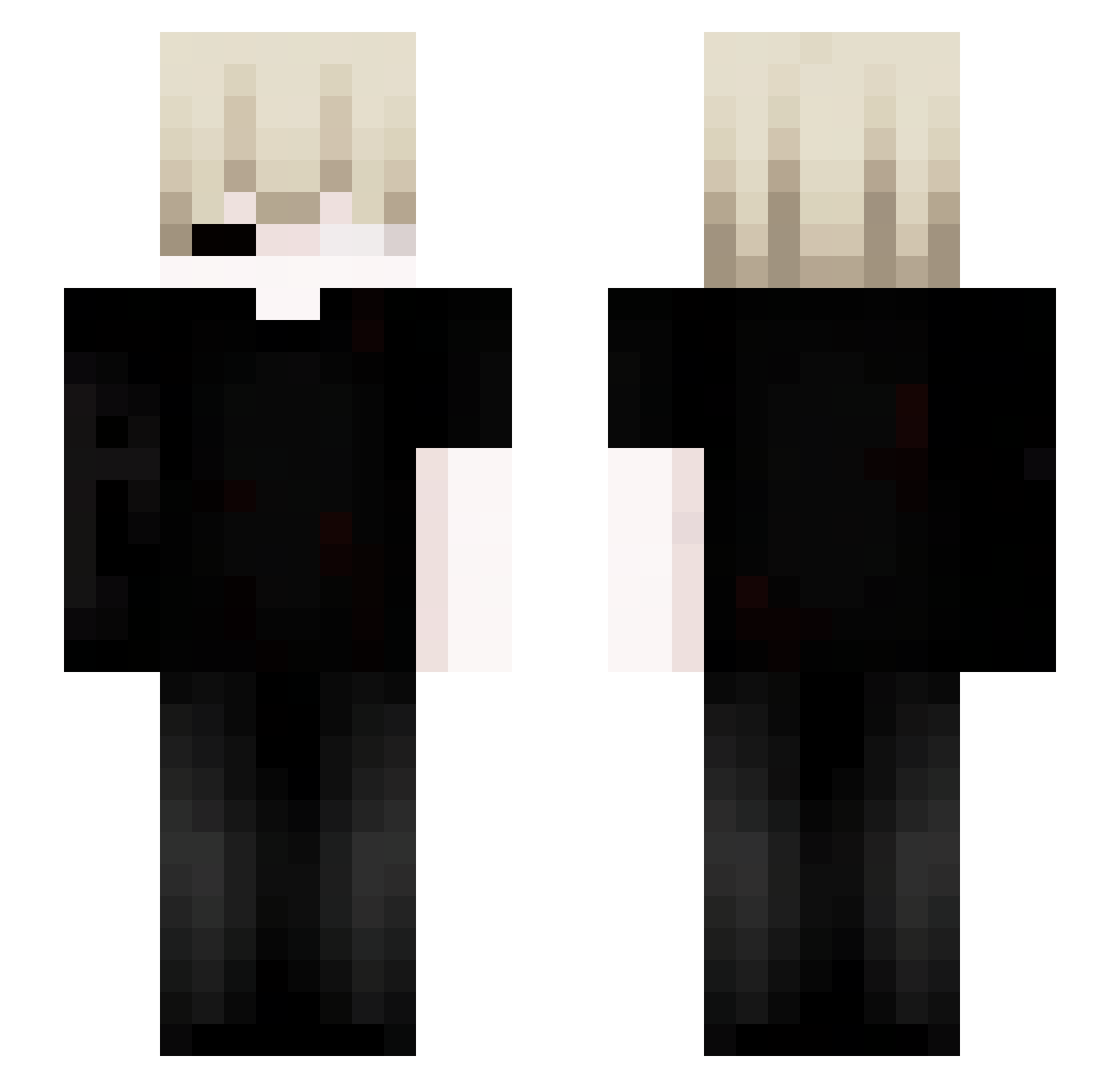 qMell Minecraft skin, front and back view