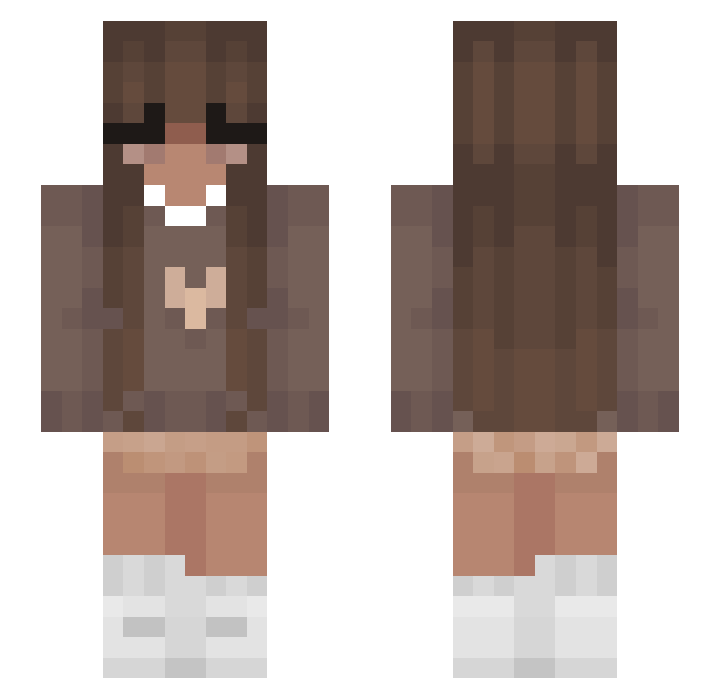 BunnyDoux Minecraft skin, front and back view