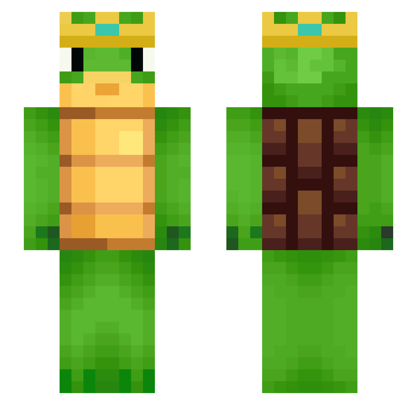 Elientje04 Minecraft skin, front and back view