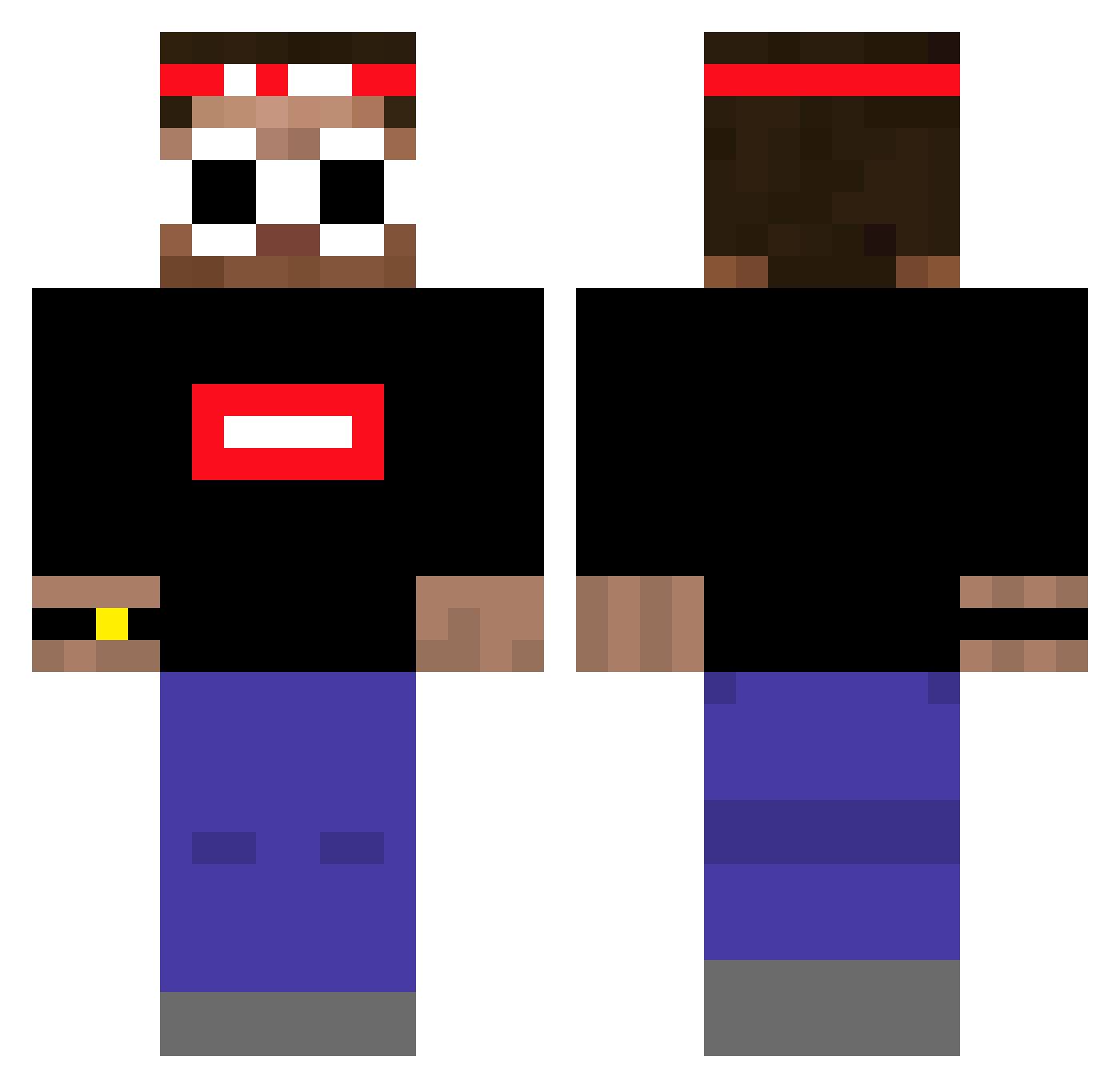 Leahgos Minecraft skin, front and back view