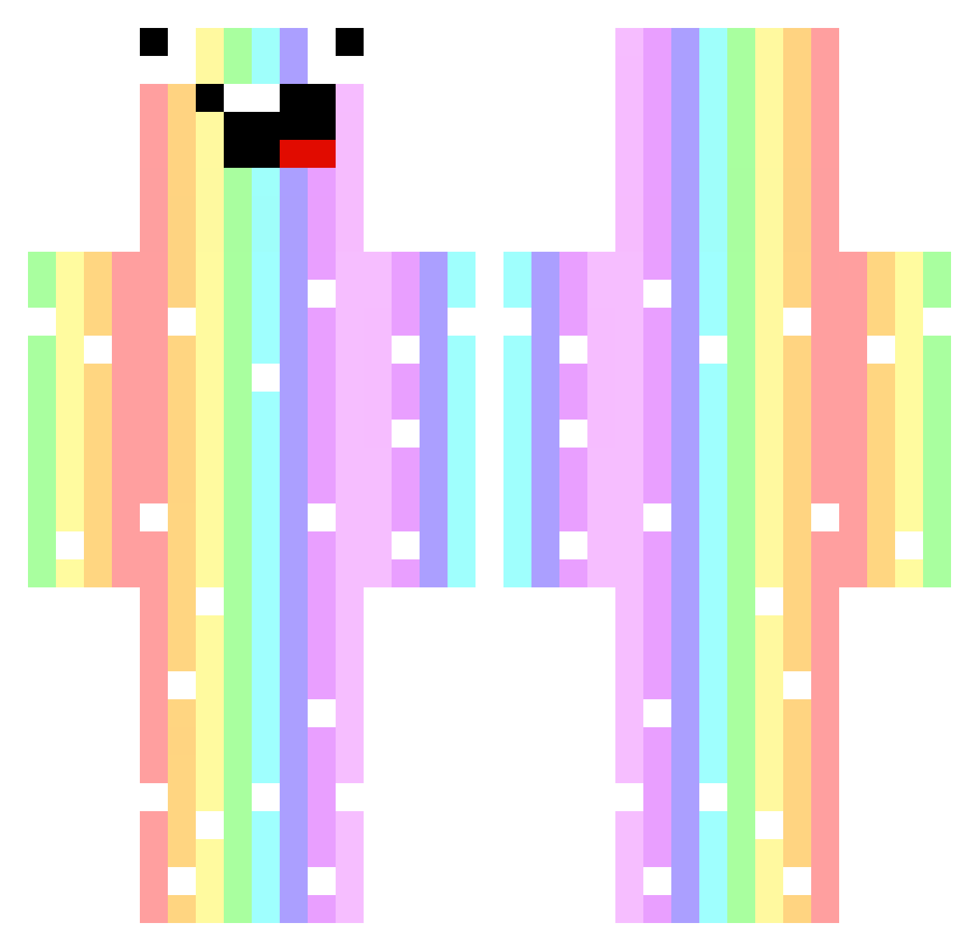 DragonCte Minecraft skin, front and back view