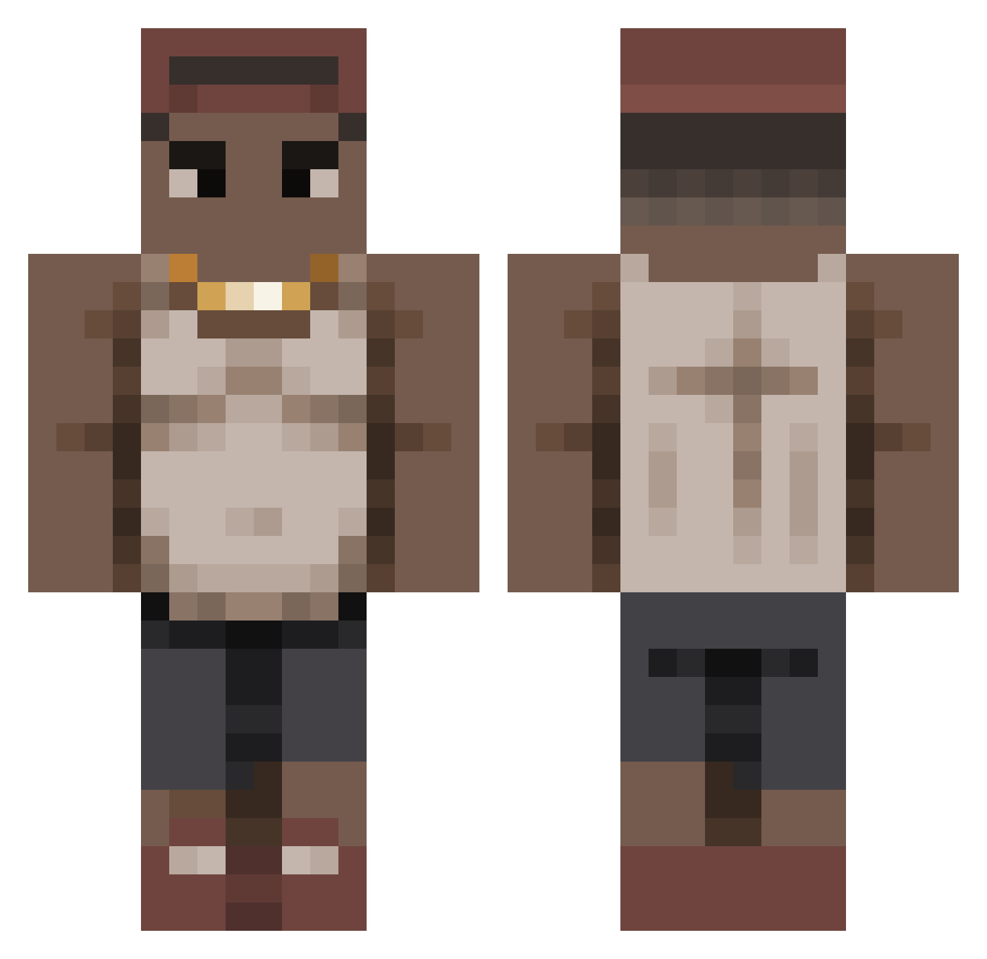 Les4332 Minecraft skin, front and back view