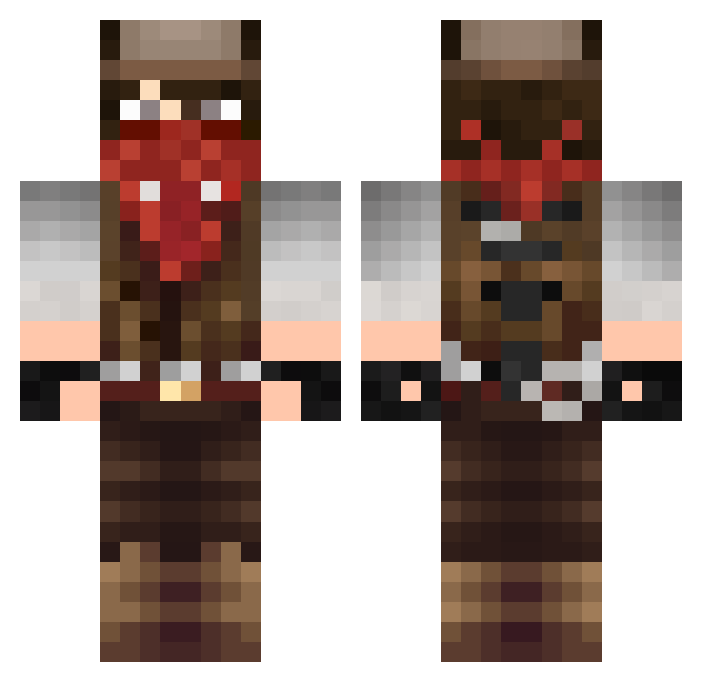 GideonGibbs Minecraft skin, front and back view