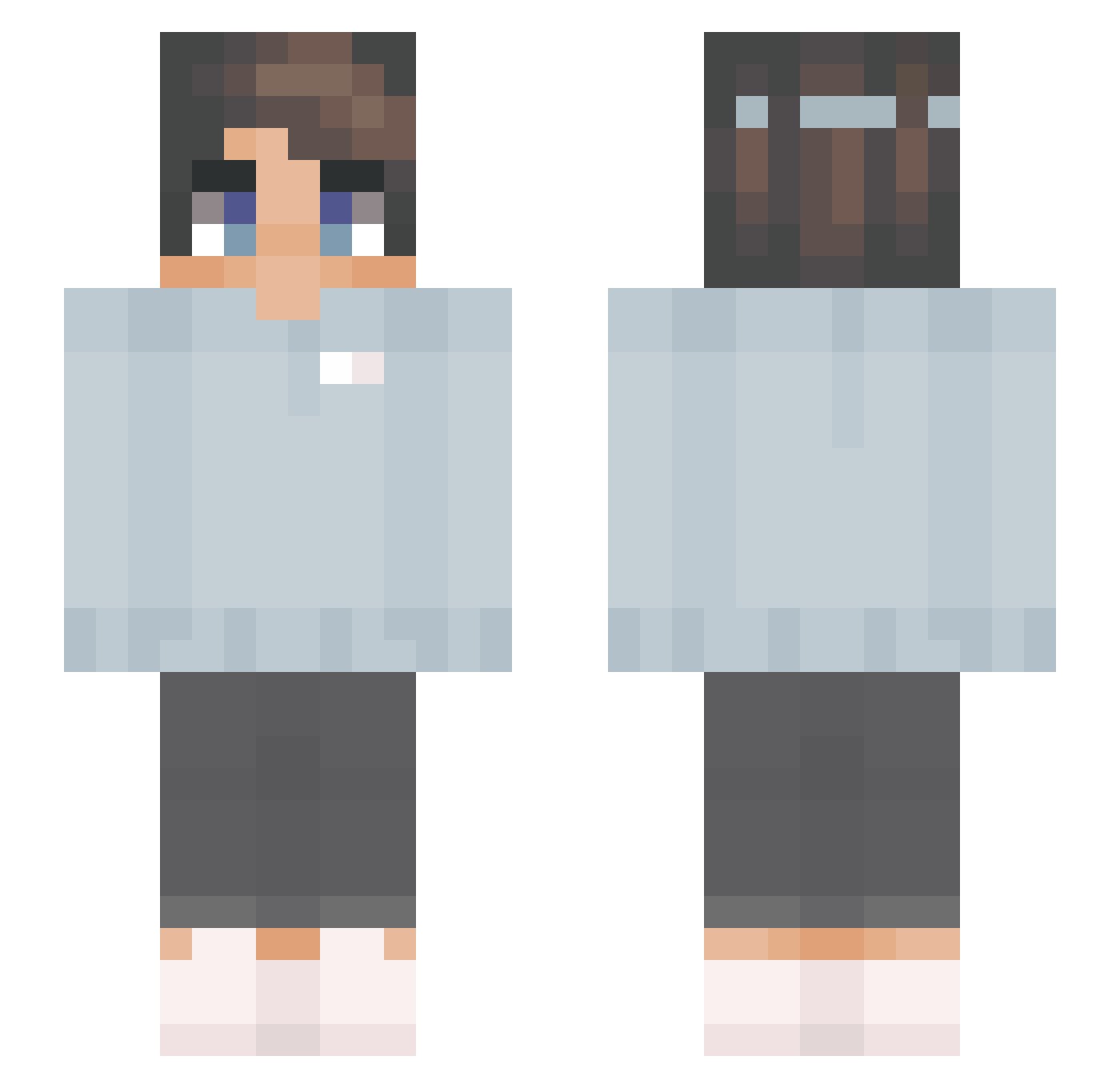 Sailings Minecraft skin, front and back view