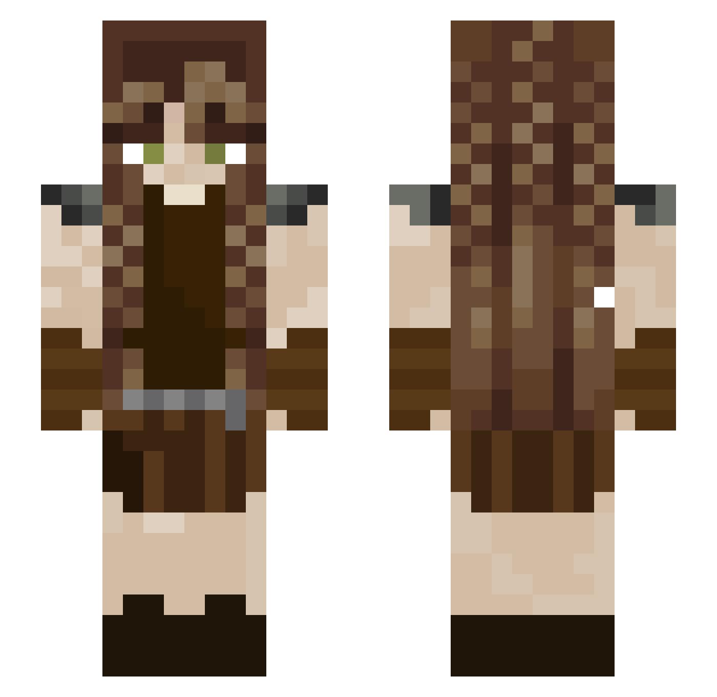 Aly0503 Minecraft skin, front and back view