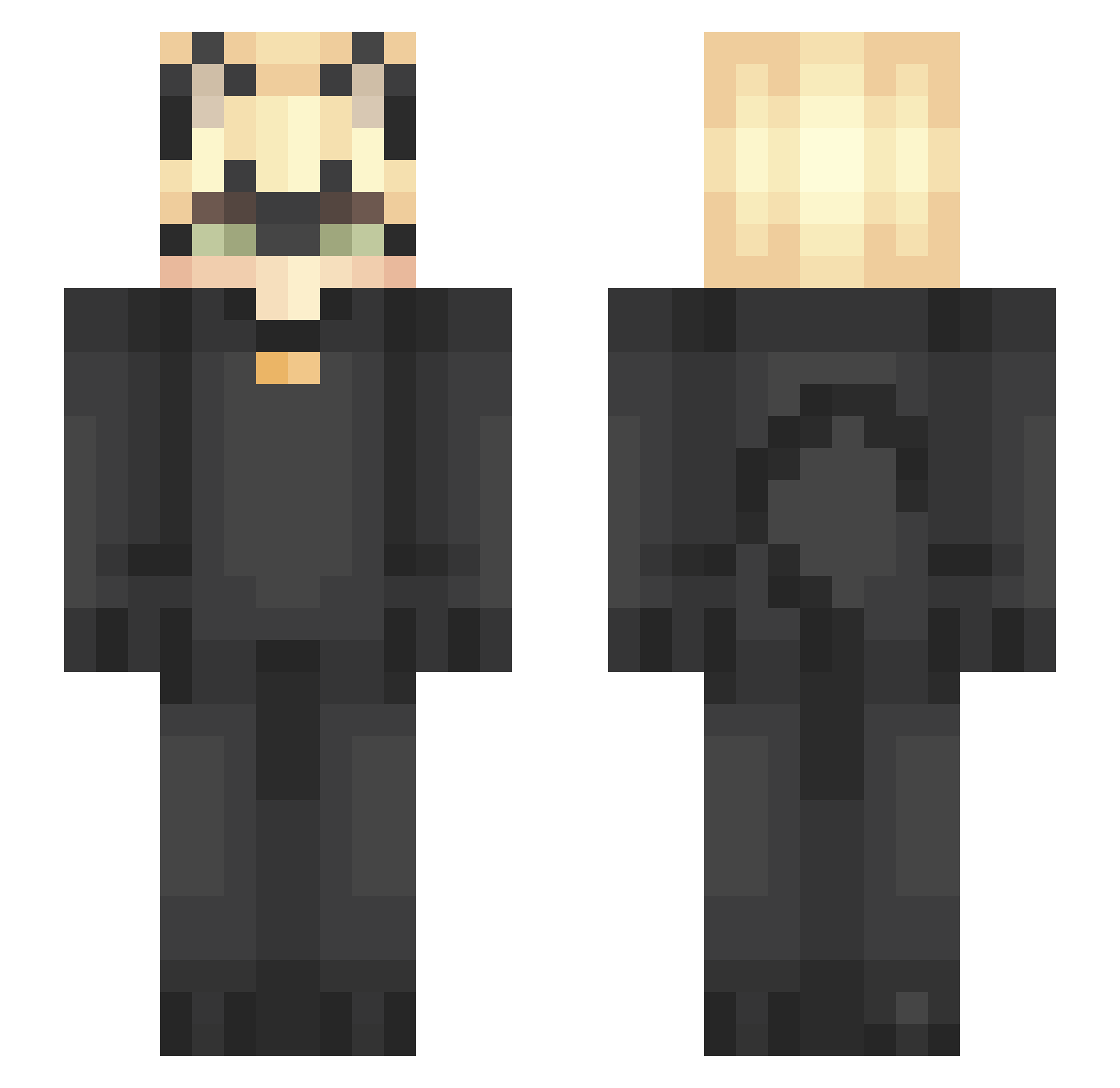 HideVanZhag Minecraft skin, front and back view