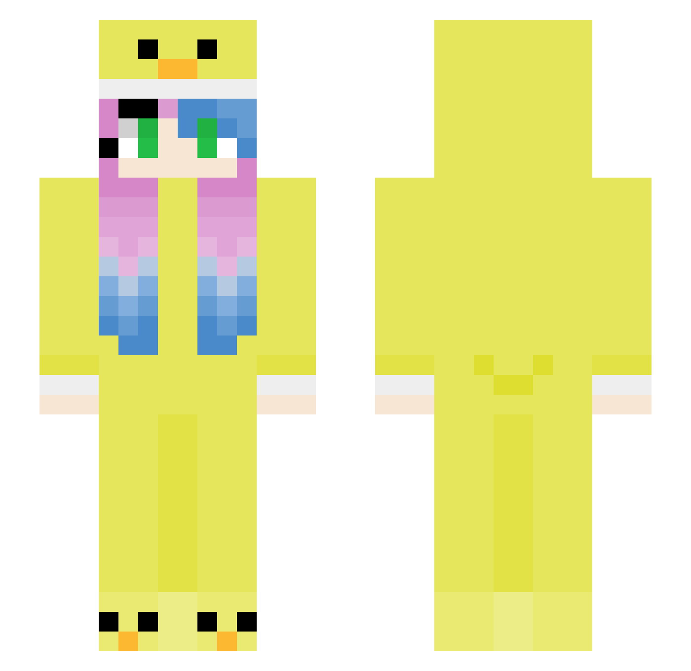 Incivic Minecraft skin, front and back view