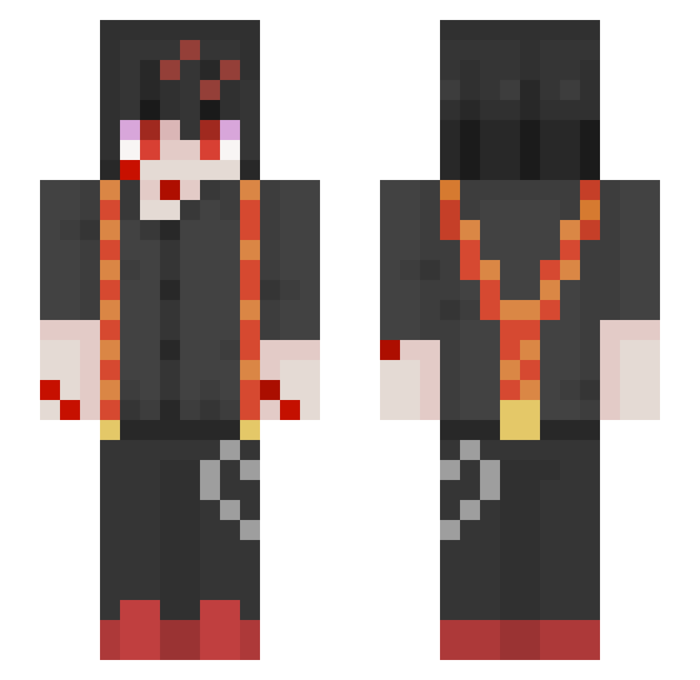 blazziing Minecraft skin, front and back view