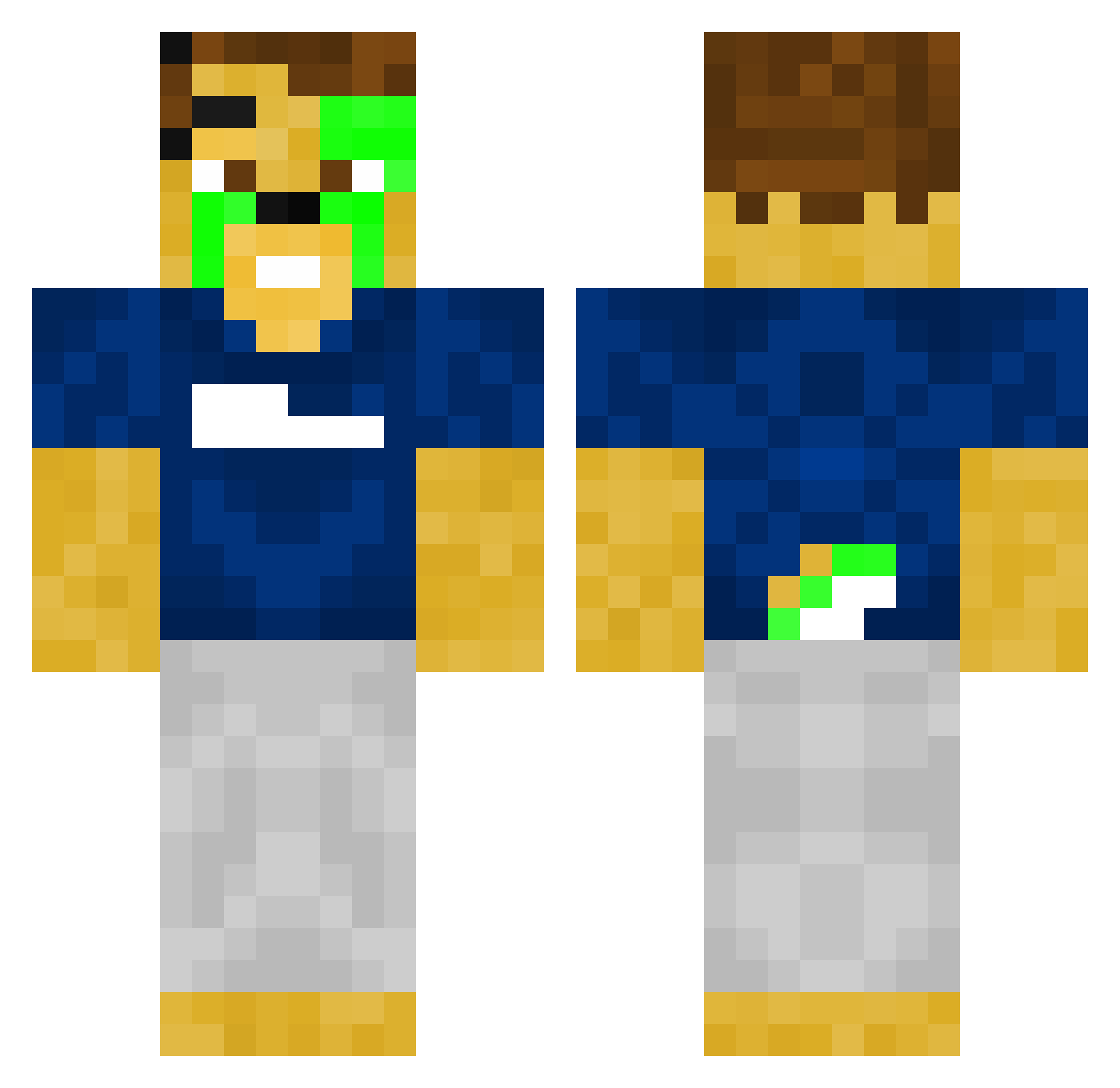 RadioTheRabbit Minecraft skin, front and back view