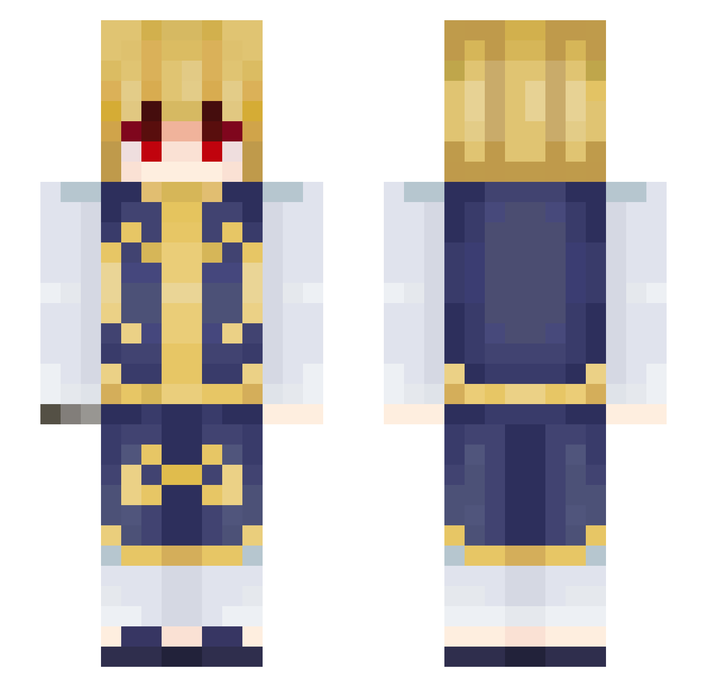 aestral13 Minecraft skin, front and back view
