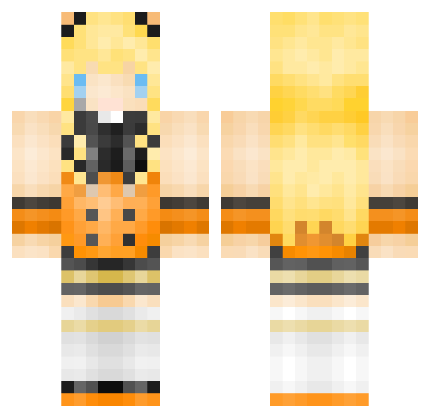Orville Minecraft skin, front and back view