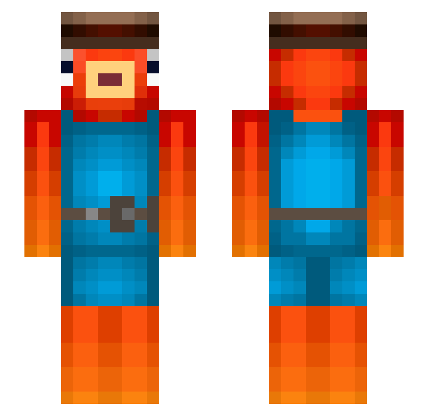 Deeznits Minecraft skin, front and back view