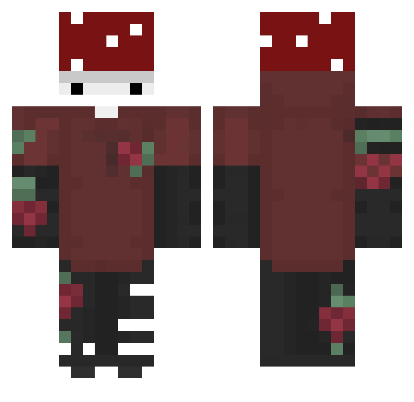 ZguboN Minecraft skin, front and back view