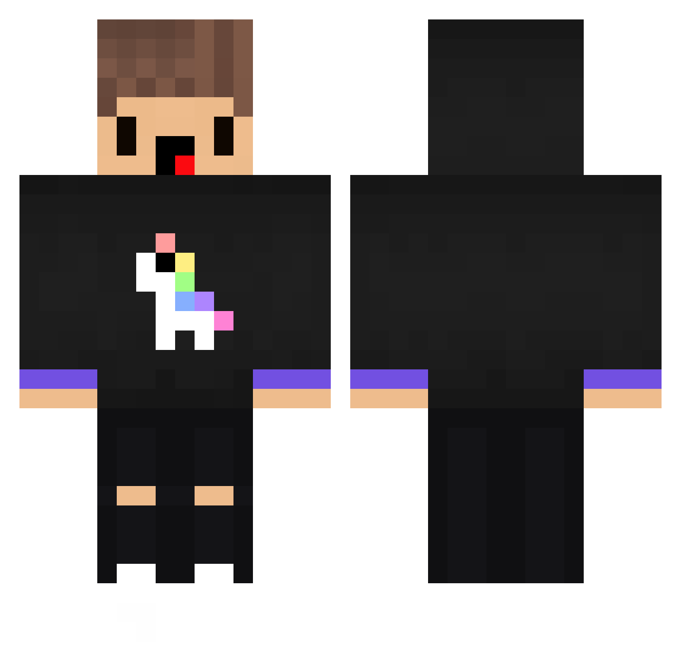xNer0TM Minecraft skin, front and back view