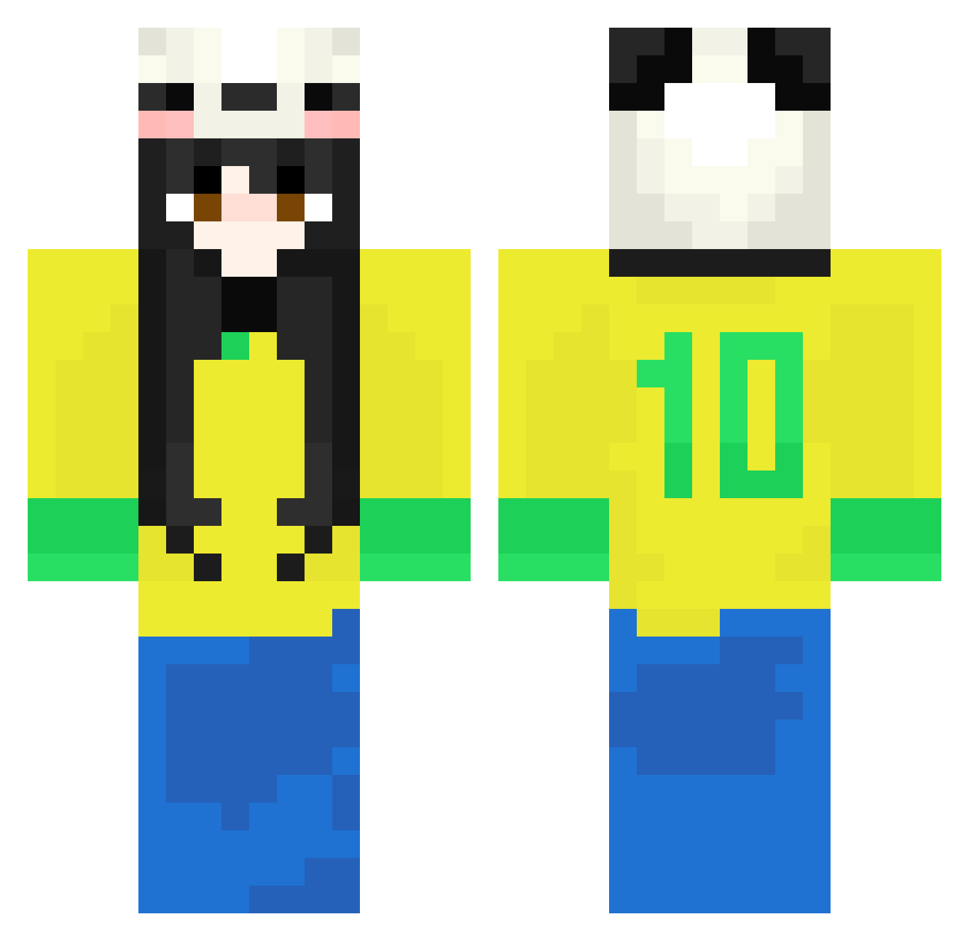 danielzw Minecraft skin, front and back view