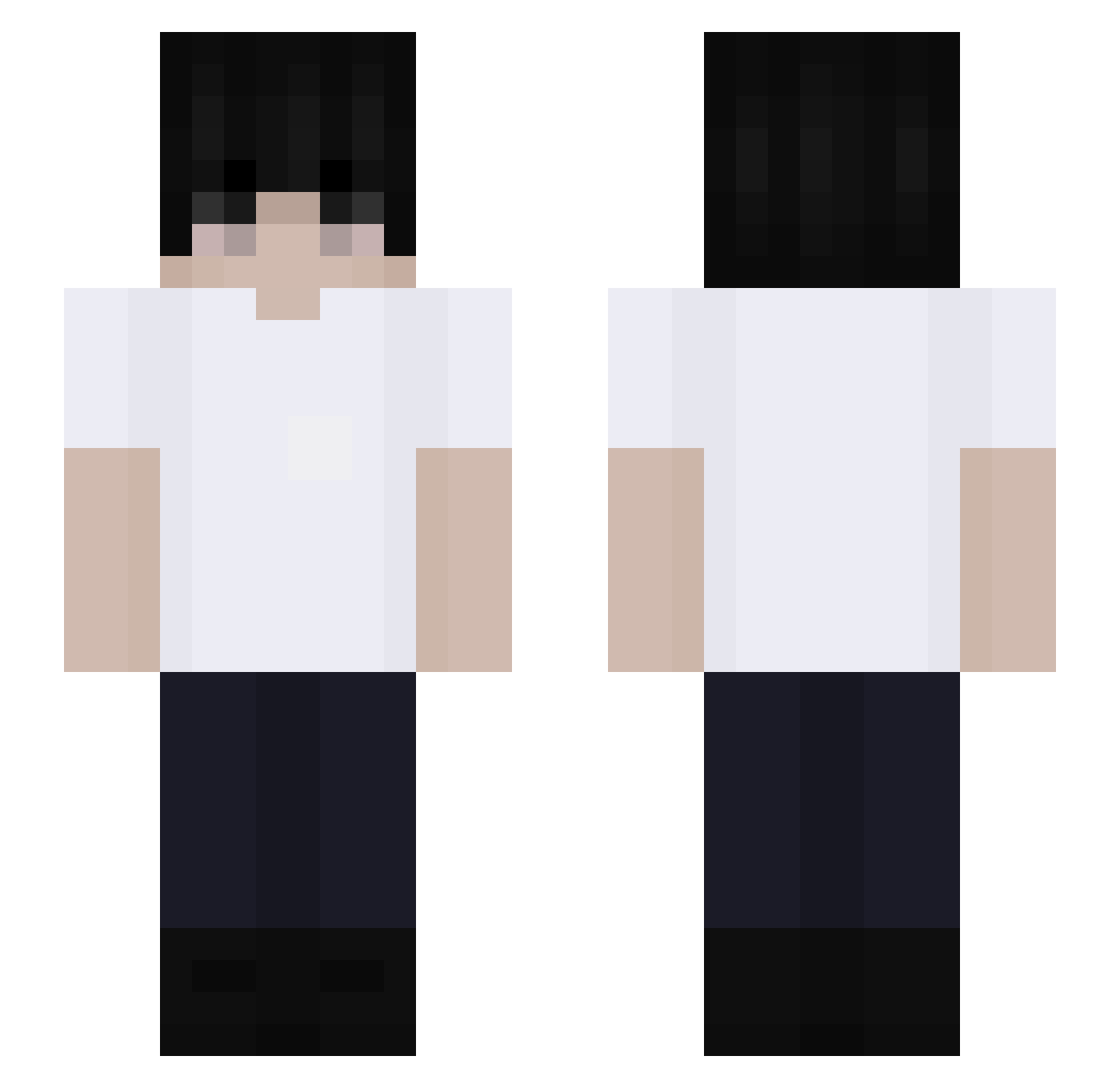 SpaceCqdet Minecraft skin, front and back view