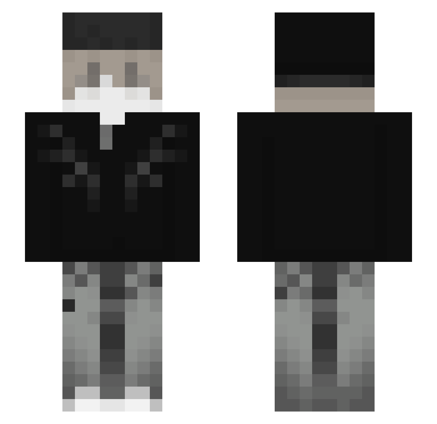 wosukr Minecraft skin, front and back view