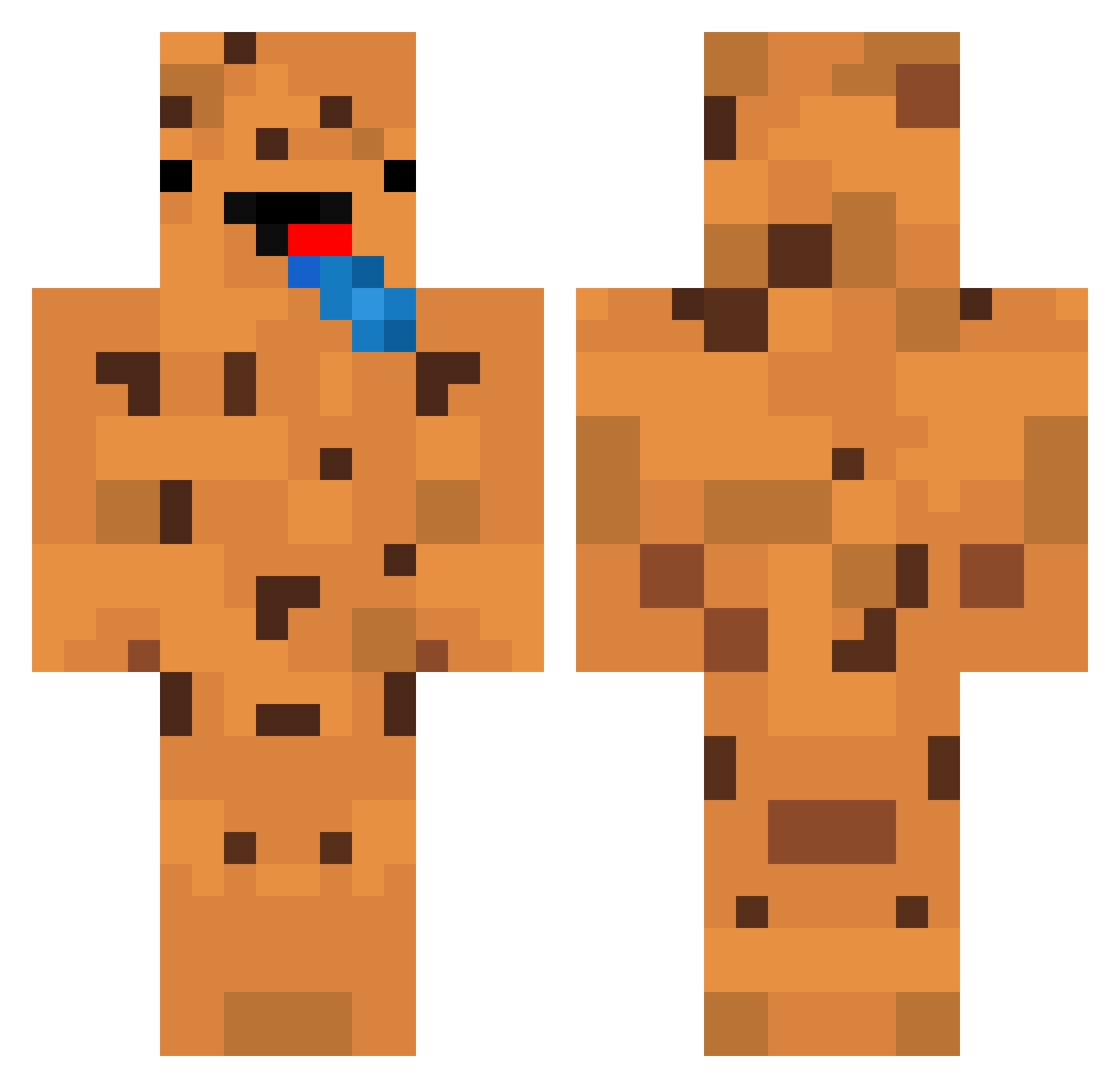 CrackCookieHD Minecraft skin, front and back view