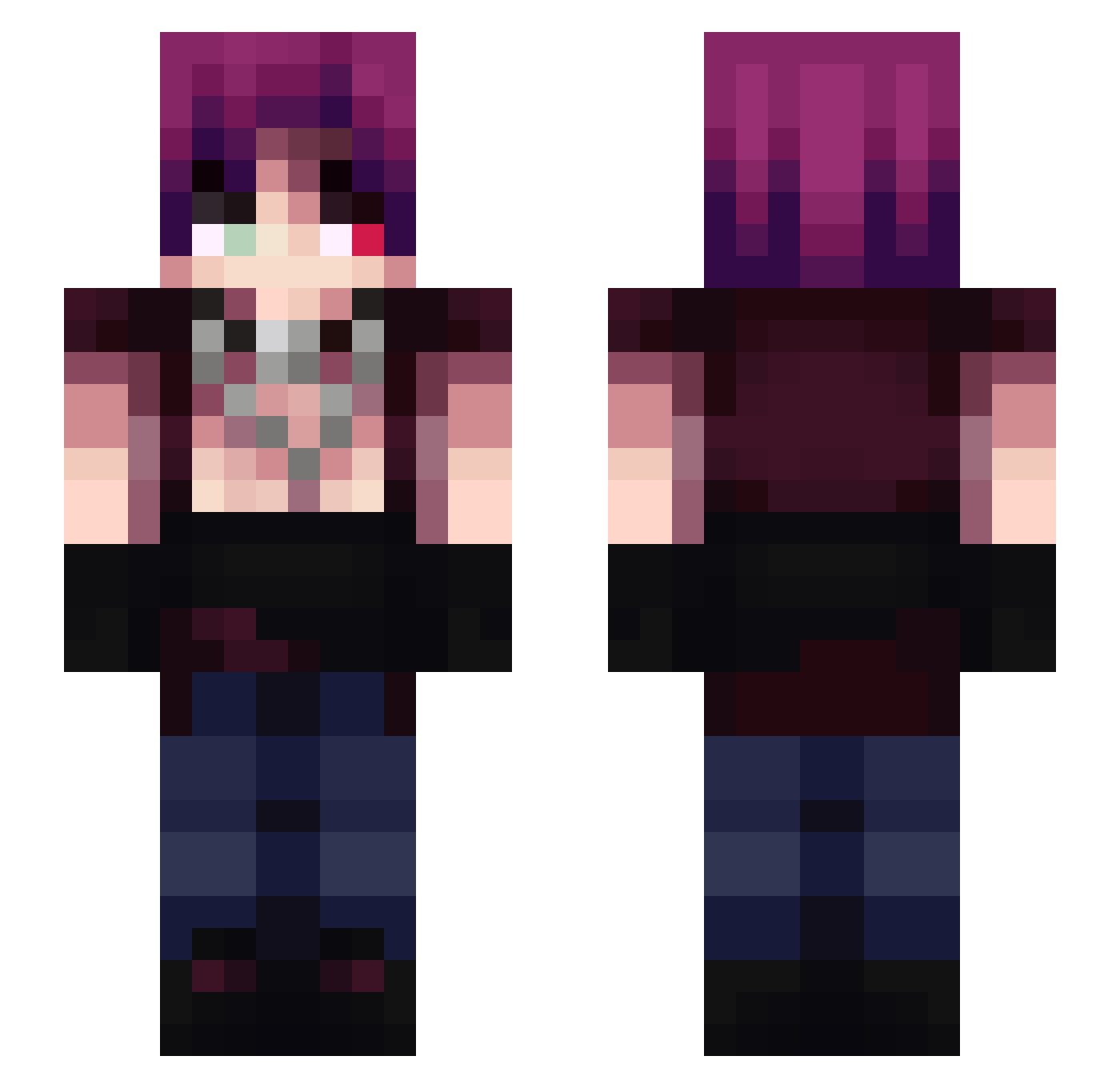 RekayM4 Minecraft skin, front and back view