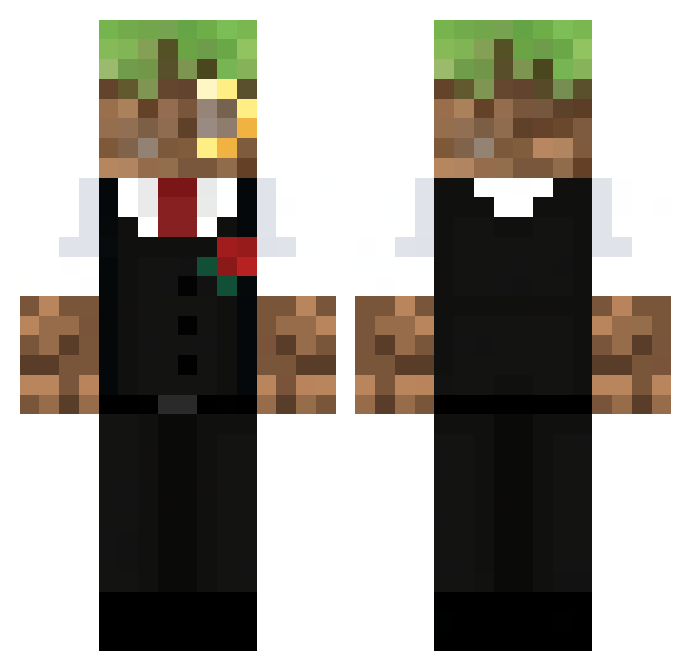 HaruSteer Minecraft skin, front and back view