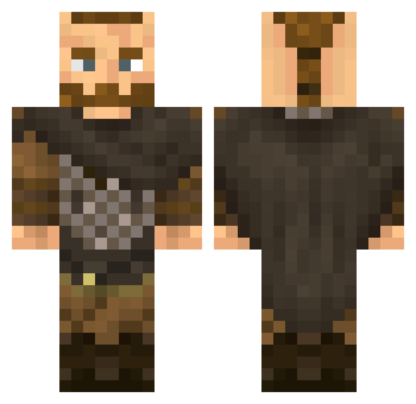 Levi_Shankn Minecraft skin, front and back view