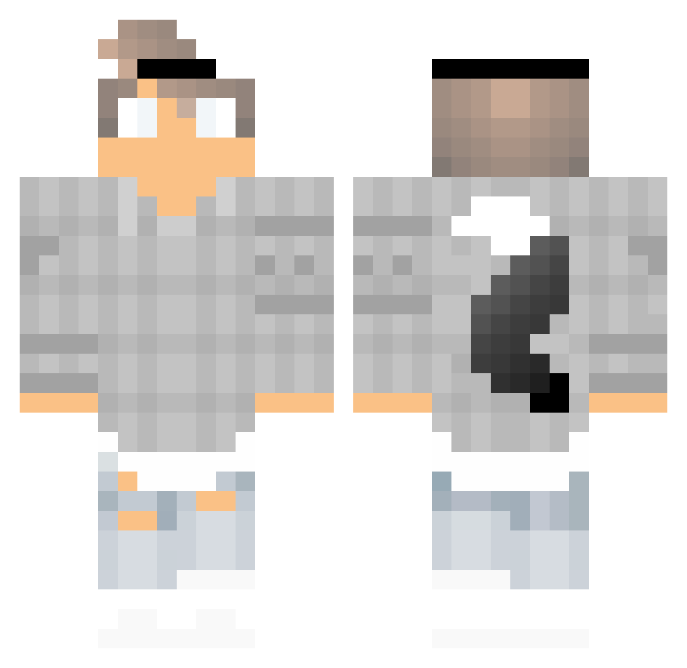 axll10 Minecraft skin, front and back view