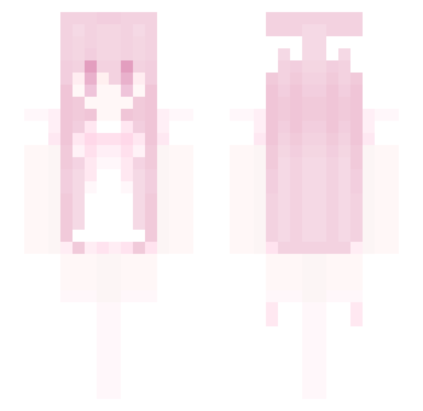 pawsheen Minecraft skin, front and back view