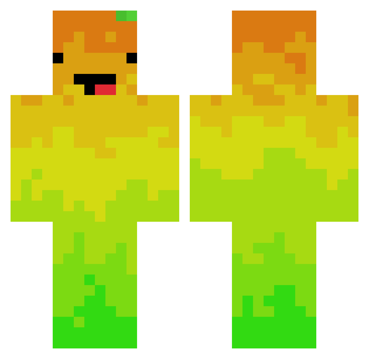 TiMiSaFe Minecraft skin, front and back view