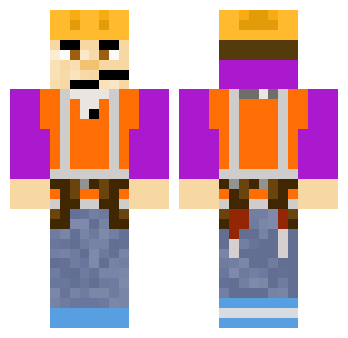 Soltra000 Minecraft skin, front and back view