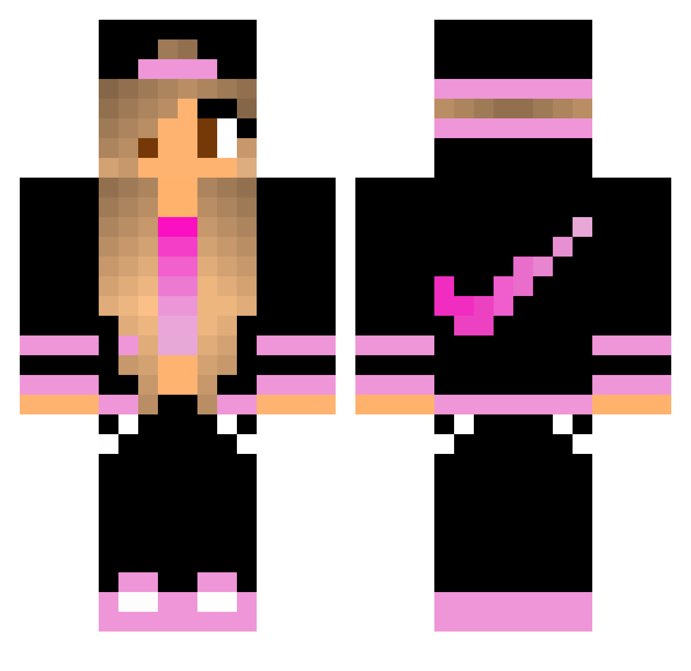 Girle85 Minecraft skin, front and back view